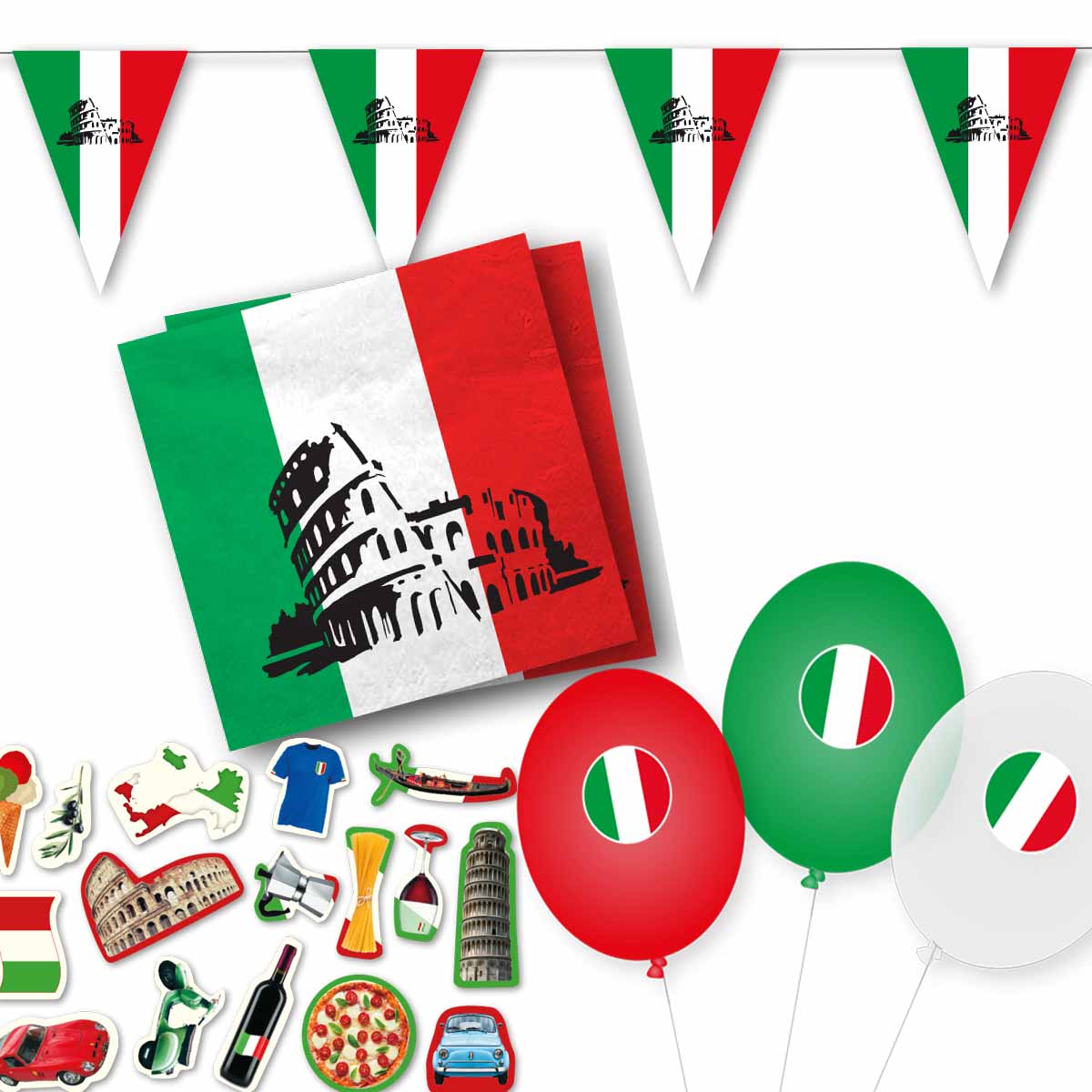 Dekoset Italien, Partydekoration Italien  Jetzt bestellen –  Firlefantastisch Der Partyshop