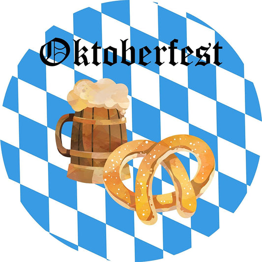 Essbarer Tortenaufleger "OKTOBERFEST" mit Brezel und Bier - Oblaten- oder Zuckerpapier