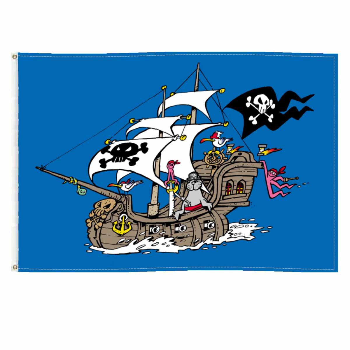 Flagge mit Piratenschiff