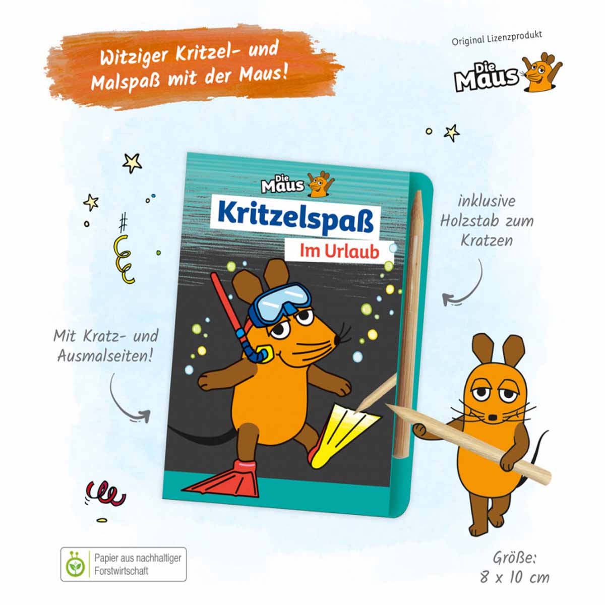 Kritzelspaß Die Maus im Urlaub