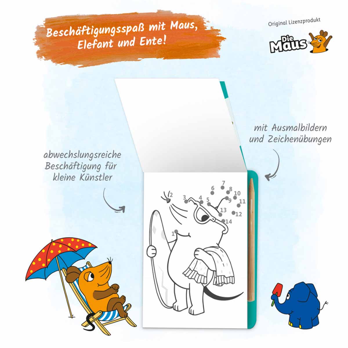 Kritzelspaß Die Maus im Urlaub