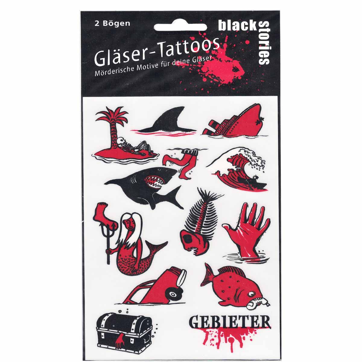 Gruselige Gläser-Tattoos 2 Bögen