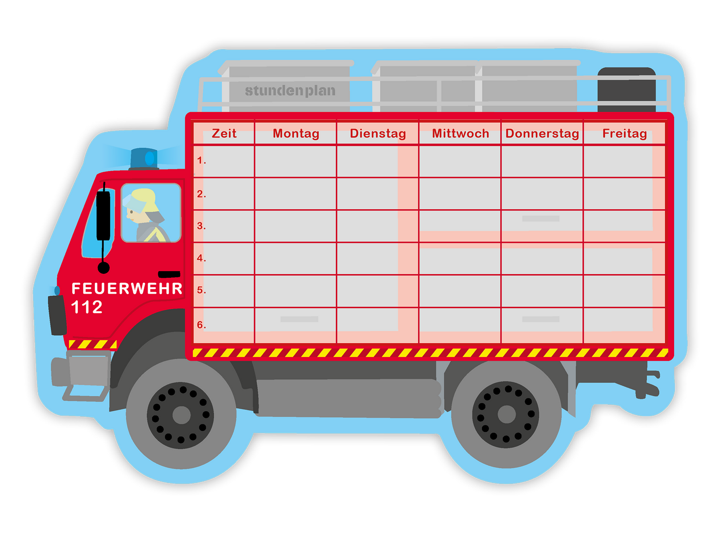 8-tlg. Schul-Set FEUERWEHR für Schule und Schulanfang