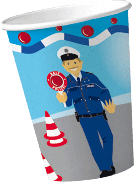 Polizei-Partyset für 10 Kinder mit Sticker Fingerabdruck - 108 tlg.