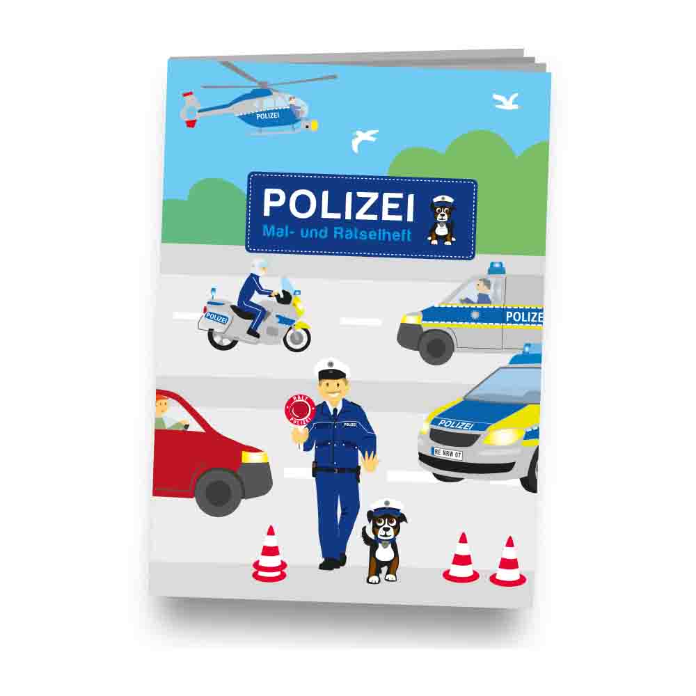 Polizei Mitgebselset Rätselheft + Sticker + Buntstifte