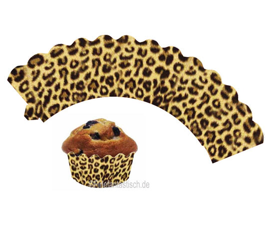 Cupcake Banderolen-Leopard 12St.