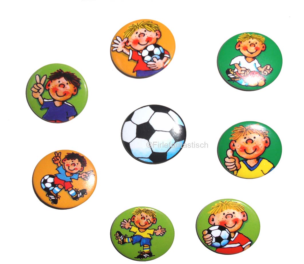 Mini-Buttons Fußball 8St.