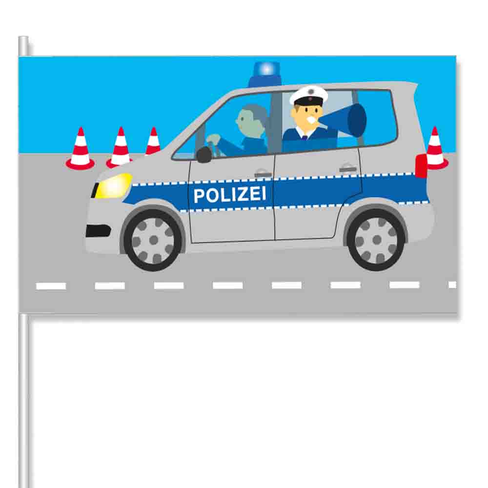 Papierflaggen Polizei 8 Stück