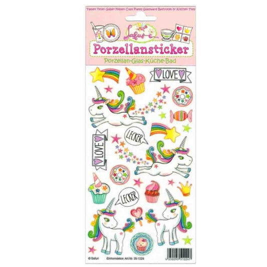 Porzellan-Sticker Einhorn