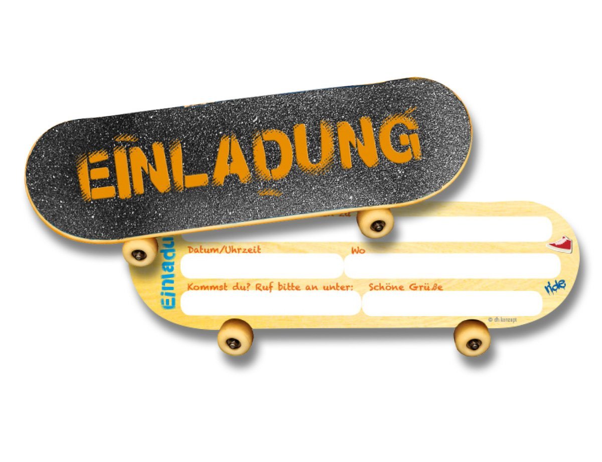 Skater Einladungen 6St.